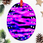 Purple  Waves Abstract Series No6 Ornament (Oval Filigree) Front