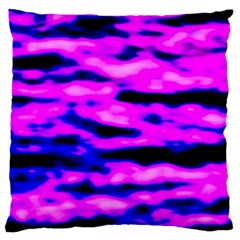 Purple  Waves Abstract Series No6 Large Cushion Case (one Side) by DimitriosArt