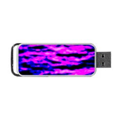 Purple  Waves Abstract Series No6 Portable Usb Flash (two Sides) by DimitriosArt