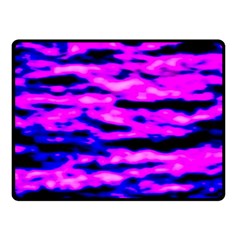 Purple  Waves Abstract Series No6 Double Sided Fleece Blanket (small)  by DimitriosArt