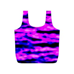 Purple  Waves Abstract Series No6 Full Print Recycle Bag (s) by DimitriosArt