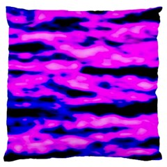 Purple  Waves Abstract Series No6 Large Flano Cushion Case (one Side) by DimitriosArt