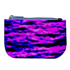 Purple  Waves Abstract Series No6 Large Coin Purse by DimitriosArt