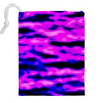 Purple  Waves Abstract Series No6 Drawstring Pouch (5XL) Back