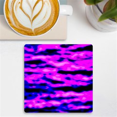 Purple  Waves Abstract Series No6 Uv Print Square Tile Coaster  by DimitriosArt