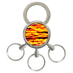 Red  Waves Abstract Series No16 3-ring Key Chain by DimitriosArt