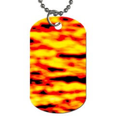 Red  Waves Abstract Series No16 Dog Tag (two Sides) by DimitriosArt