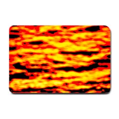 Red  Waves Abstract Series No16 Small Doormat  by DimitriosArt