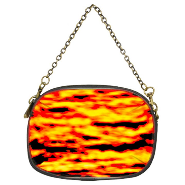 Red  Waves Abstract Series No16 Chain Purse (One Side)