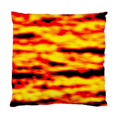 Red  Waves Abstract Series No16 Standard Cushion Case (one Side) by DimitriosArt