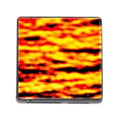 Red  Waves Abstract Series No16 Memory Card Reader (square 5 Slot) by DimitriosArt