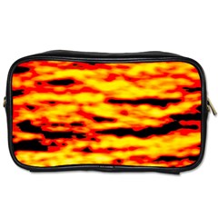 Red  Waves Abstract Series No16 Toiletries Bag (one Side) by DimitriosArt