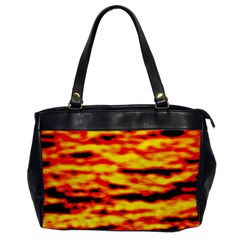 Red  Waves Abstract Series No16 Oversize Office Handbag by DimitriosArt