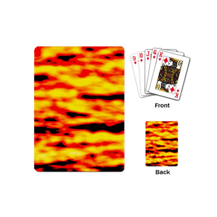 Red  Waves Abstract Series No16 Playing Cards Single Design (Mini)