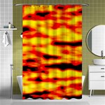 Red  Waves Abstract Series No16 Shower Curtain 48  x 72  (Small)  Curtain(48  X 72 ) - 42.18 x64.8  Curtain(48  X 72 )