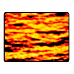 Red  Waves Abstract Series No16 Double Sided Fleece Blanket (small)  by DimitriosArt