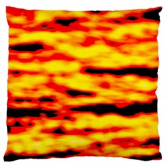 Red  Waves Abstract Series No16 Large Flano Cushion Case (one Side) by DimitriosArt