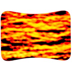 Red  Waves Abstract Series No16 Velour Seat Head Rest Cushion by DimitriosArt