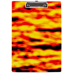 Red  Waves Abstract Series No16 A4 Clipboard by DimitriosArt