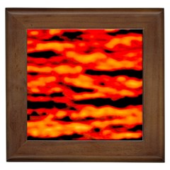 Red  Waves Abstract Series No17 Framed Tile by DimitriosArt