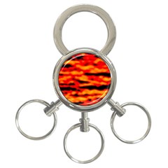 Red  Waves Abstract Series No17 3-ring Key Chain by DimitriosArt