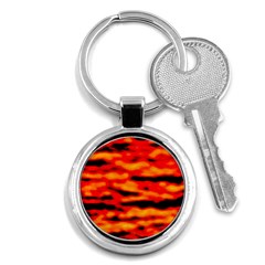 Red  Waves Abstract Series No17 Key Chain (round) by DimitriosArt