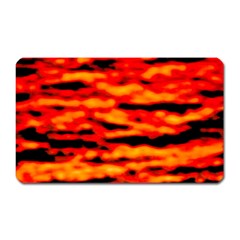 Red  Waves Abstract Series No17 Magnet (rectangular) by DimitriosArt