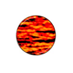 Red  Waves Abstract Series No17 Hat Clip Ball Marker (4 Pack) by DimitriosArt