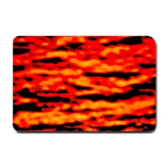 Red  Waves Abstract Series No17 Small Doormat 