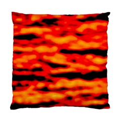 Red  Waves Abstract Series No17 Standard Cushion Case (one Side) by DimitriosArt