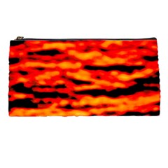 Red  Waves Abstract Series No17 Pencil Case by DimitriosArt