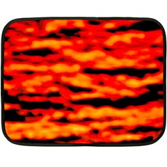 Red  Waves Abstract Series No17 Double Sided Fleece Blanket (mini)  by DimitriosArt