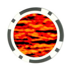 Red  Waves Abstract Series No17 Poker Chip Card Guard (10 Pack) by DimitriosArt