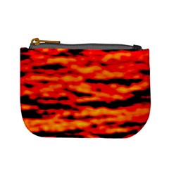 Red  Waves Abstract Series No17 Mini Coin Purse by DimitriosArt