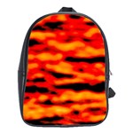 Red  Waves Abstract Series No17 School Bag (Large) Front