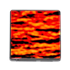 Red  Waves Abstract Series No17 Memory Card Reader (square 5 Slot) by DimitriosArt