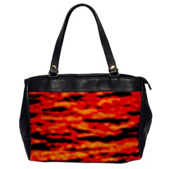 Red  Waves Abstract Series No17 Oversize Office Handbag by DimitriosArt