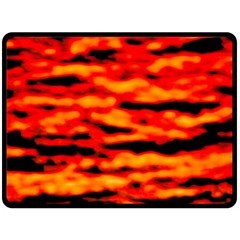 Red  Waves Abstract Series No17 Fleece Blanket (large)  by DimitriosArt