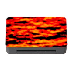 Red  Waves Abstract Series No17 Memory Card Reader With Cf by DimitriosArt