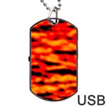 Red  Waves Abstract Series No17 Dog Tag USB Flash (One Side) Front