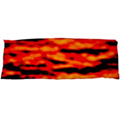 Red  Waves Abstract Series No17 Body Pillow Case (dakimakura) by DimitriosArt