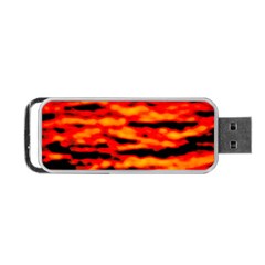 Red  Waves Abstract Series No17 Portable Usb Flash (two Sides) by DimitriosArt