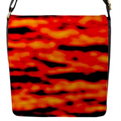 Red  Waves Abstract Series No17 Flap Closure Messenger Bag (s) by DimitriosArt