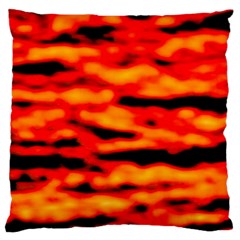 Red  Waves Abstract Series No17 Large Flano Cushion Case (one Side) by DimitriosArt