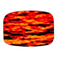 Red  Waves Abstract Series No17 Mini Square Pill Box by DimitriosArt