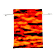 Red  Waves Abstract Series No17 Lightweight Drawstring Pouch (l) by DimitriosArt