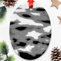 Black Waves Abstract Series No 1 Ornament (oval) by DimitriosArt