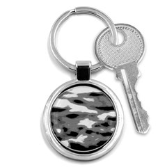 Black Waves Abstract Series No 1 Key Chain (round) by DimitriosArt