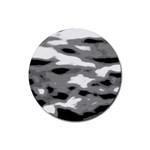 Black Waves Abstract Series No 1 Rubber Coaster (Round) Front