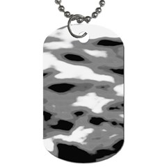 Black Waves Abstract Series No 1 Dog Tag (one Side) by DimitriosArt